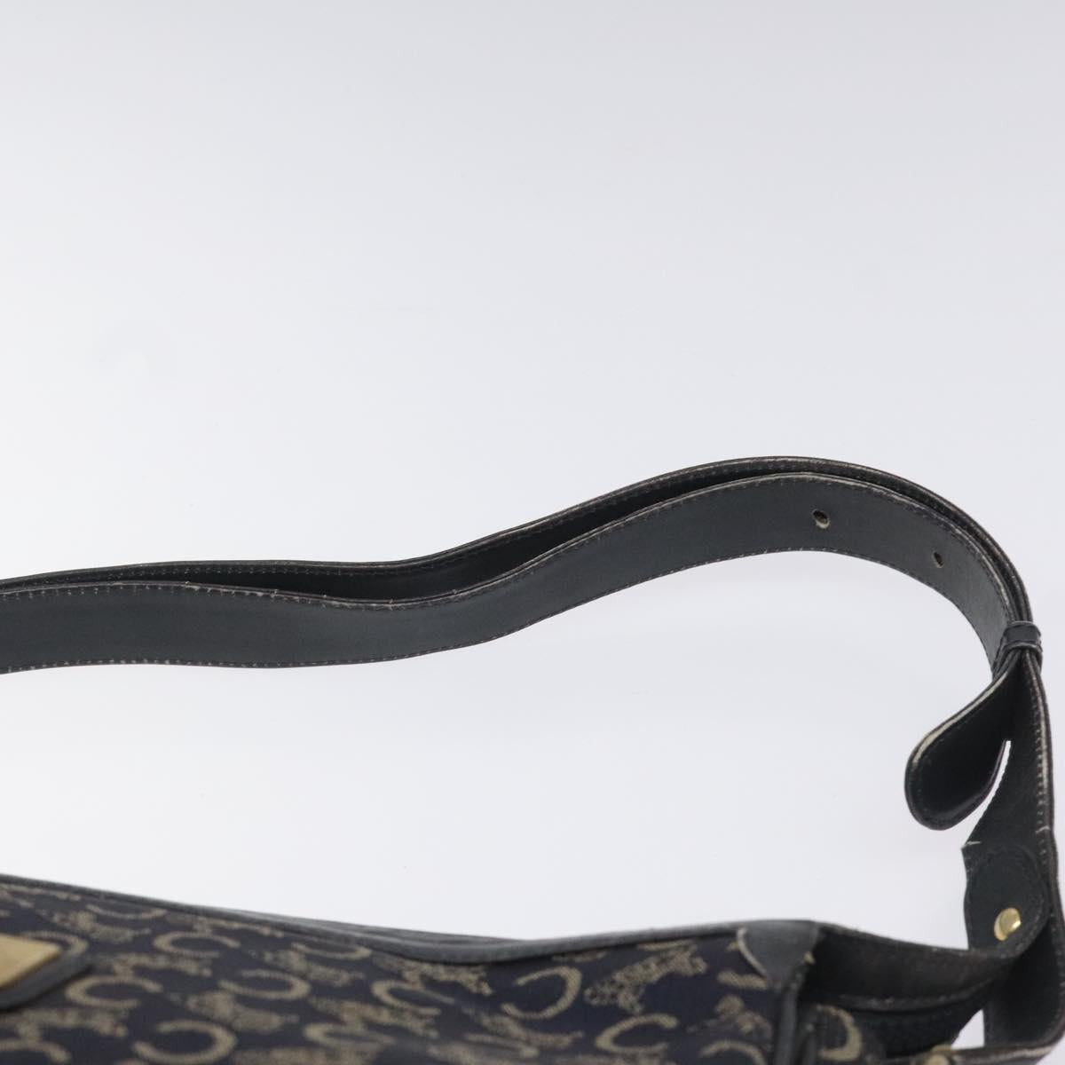 CELINE C Sulky Shoulder Bag Canvas Navy Auth 114587