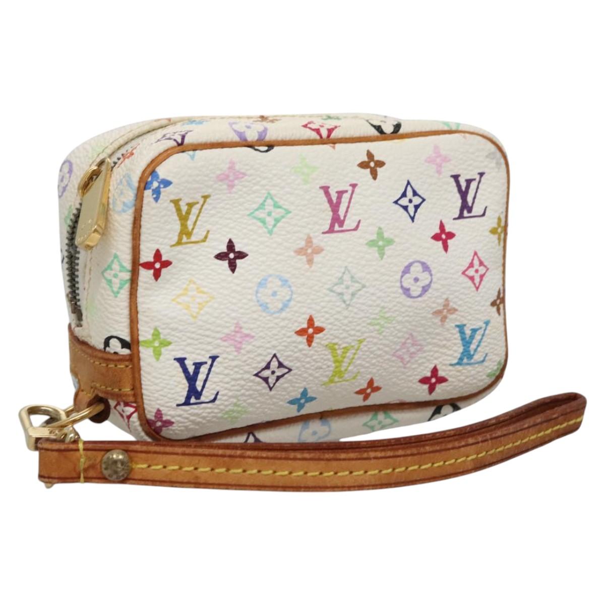 LOUIS VUITTON Monogram Multicolor Trousse Wapity Pouch White M58033 Auth 114598V