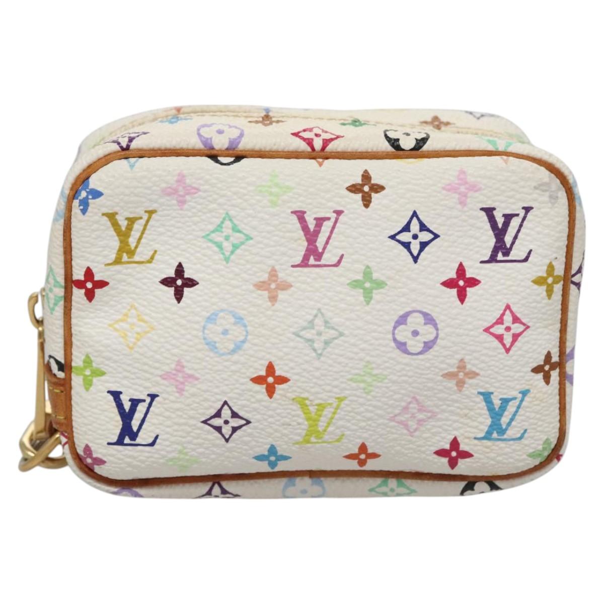LOUIS VUITTON Monogram Multicolor Trousse Wapity Pouch White M58033 Auth 114598V