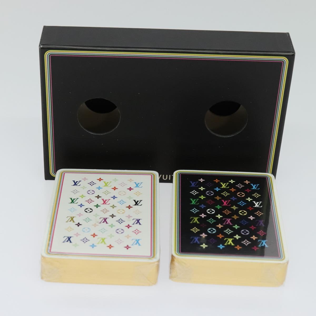 LOUIS VUITTON Monogram Multicolor Playing Cards Black White LV Auth 114606V