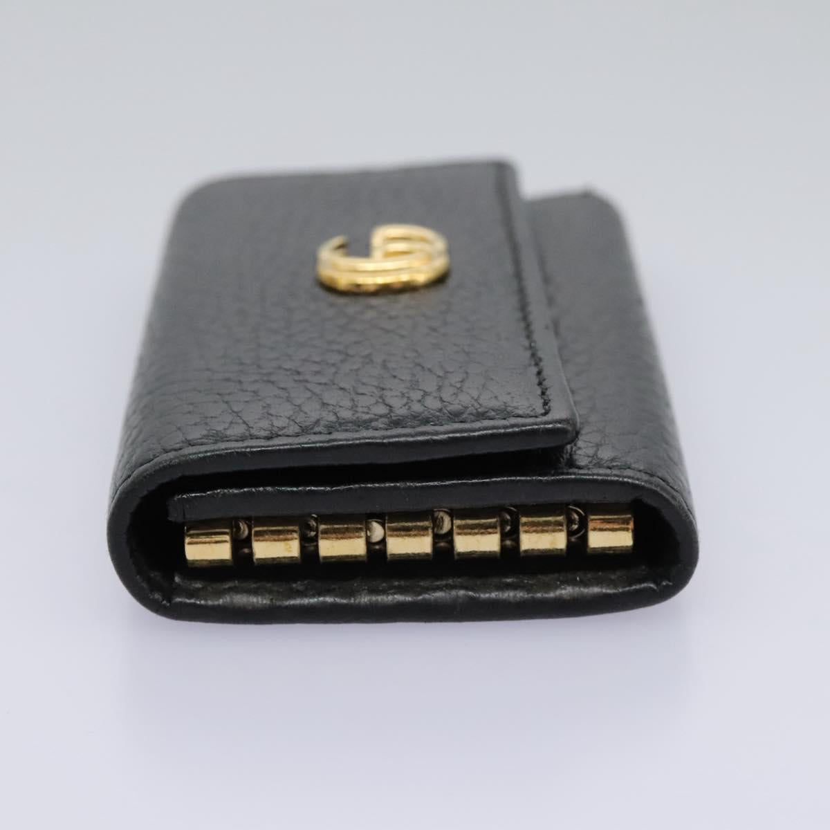 GUCCI Key Case Leather Black 456118 Auth 114623