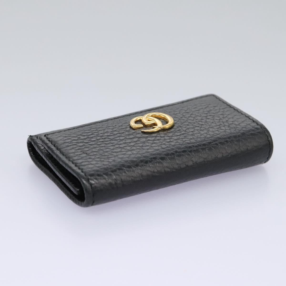 GUCCI Key Case Leather Black 456118 Auth 114623