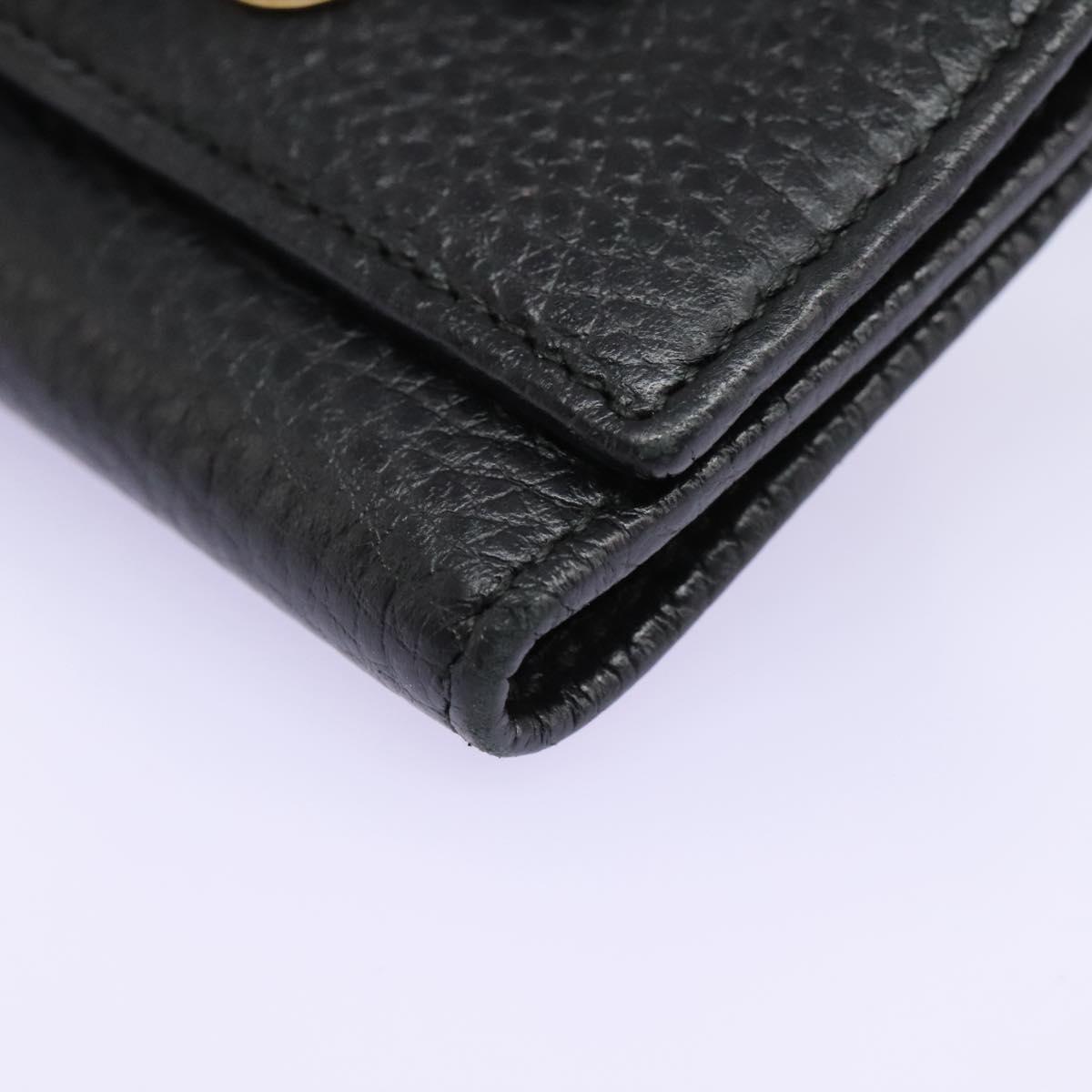 GUCCI Key Case Leather Black 456118 Auth 114623