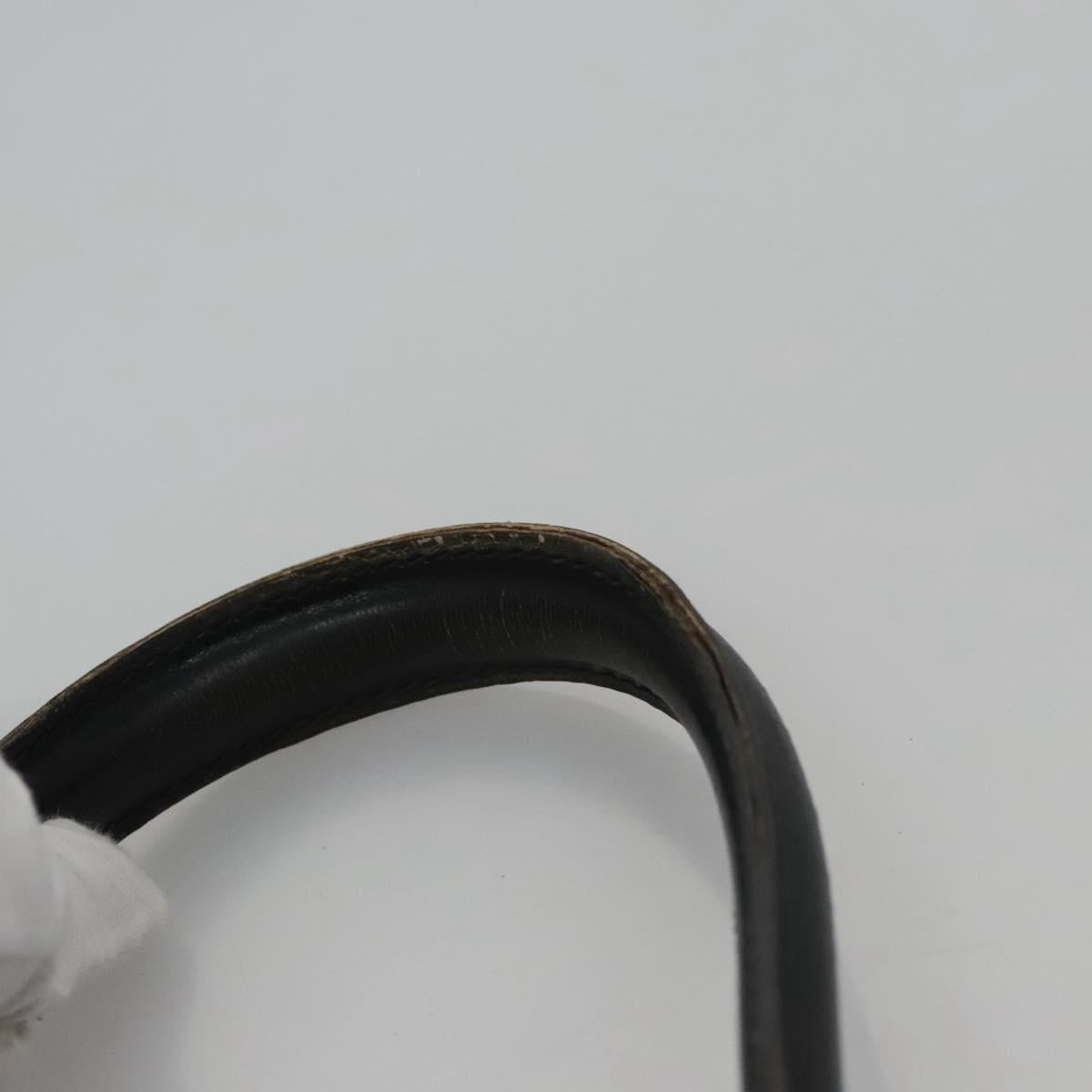 CELINE Hand Bag Leather Black Auth 114646