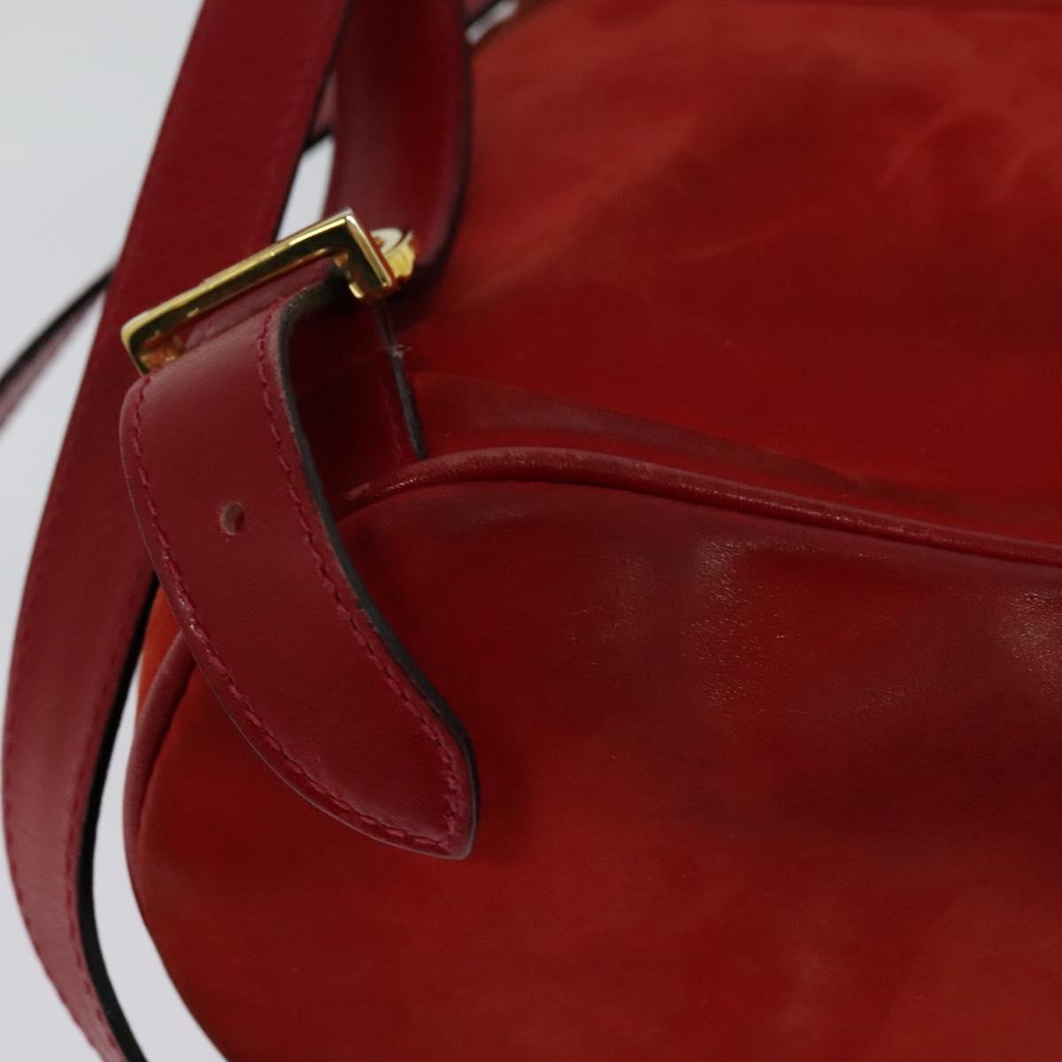 Salvatore Ferragamo Backpack Suede Red Auth 114655