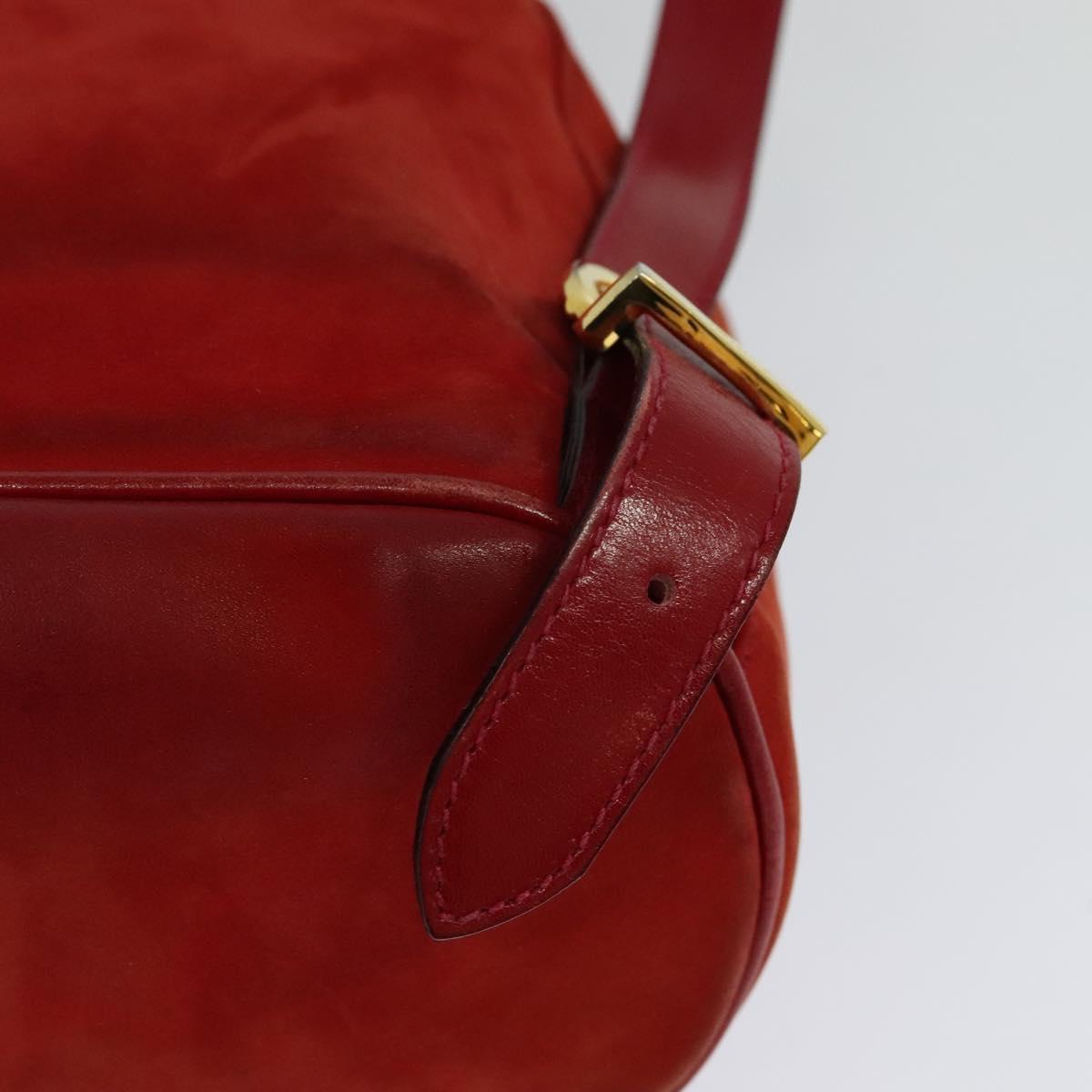 Salvatore Ferragamo Backpack Suede Red Auth 114655