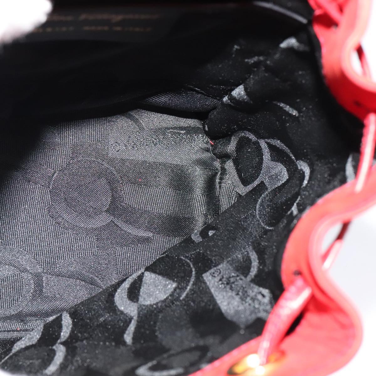 Salvatore Ferragamo Backpack Suede Red Auth 114655