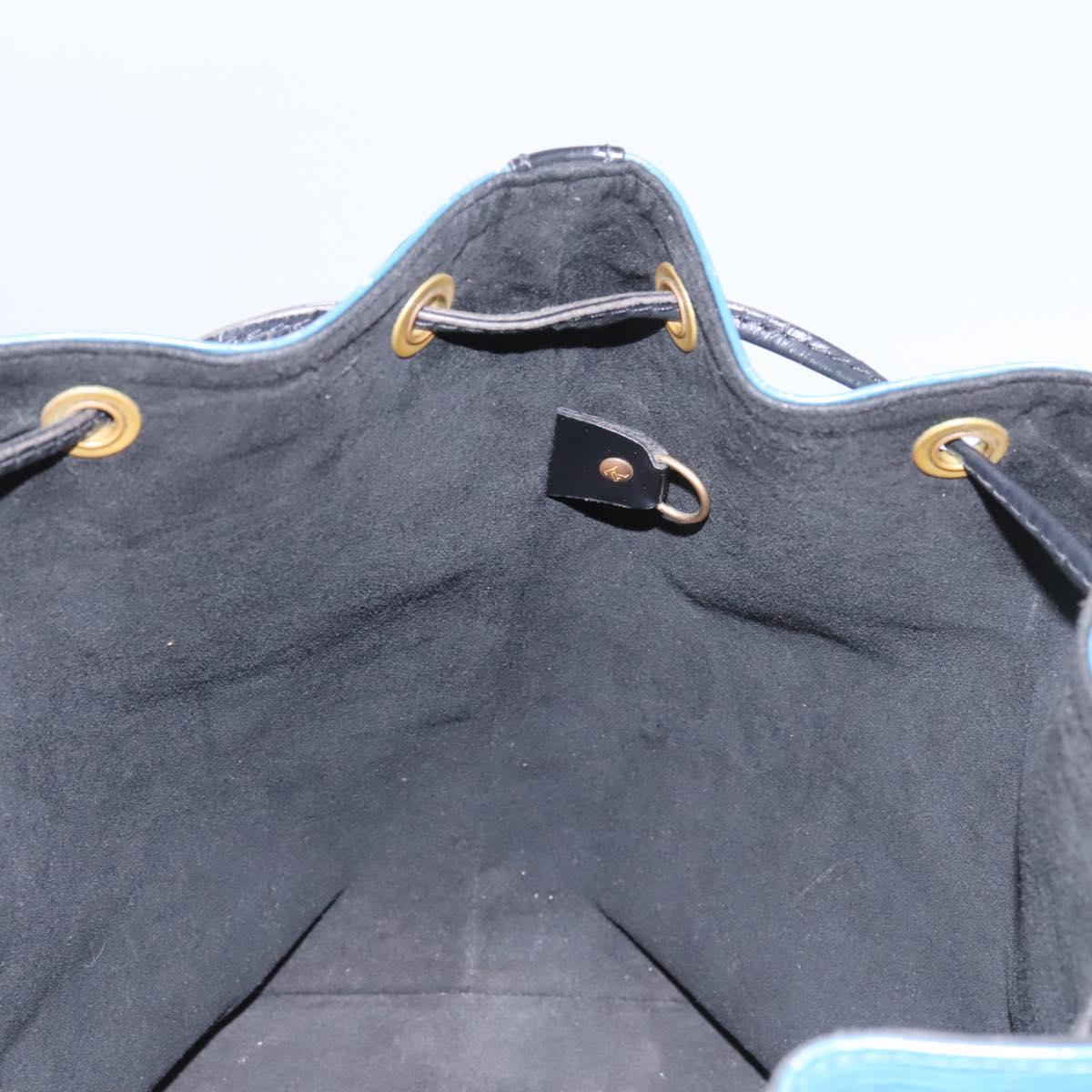 LOUIS VUITTON Epi Petit Noe Shoulder Bag Bicolor Black Blue M44152 Auth 114681
