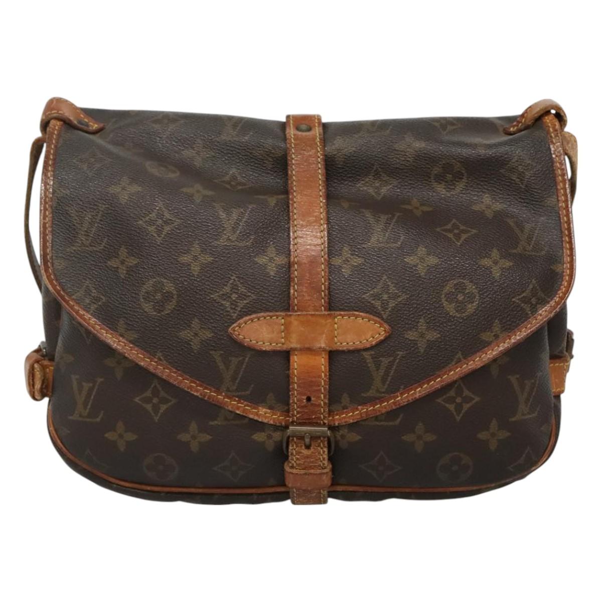 LOUIS VUITTON Monogram Saumur 30 Shoulder Bag M42256 LV Auth 114683