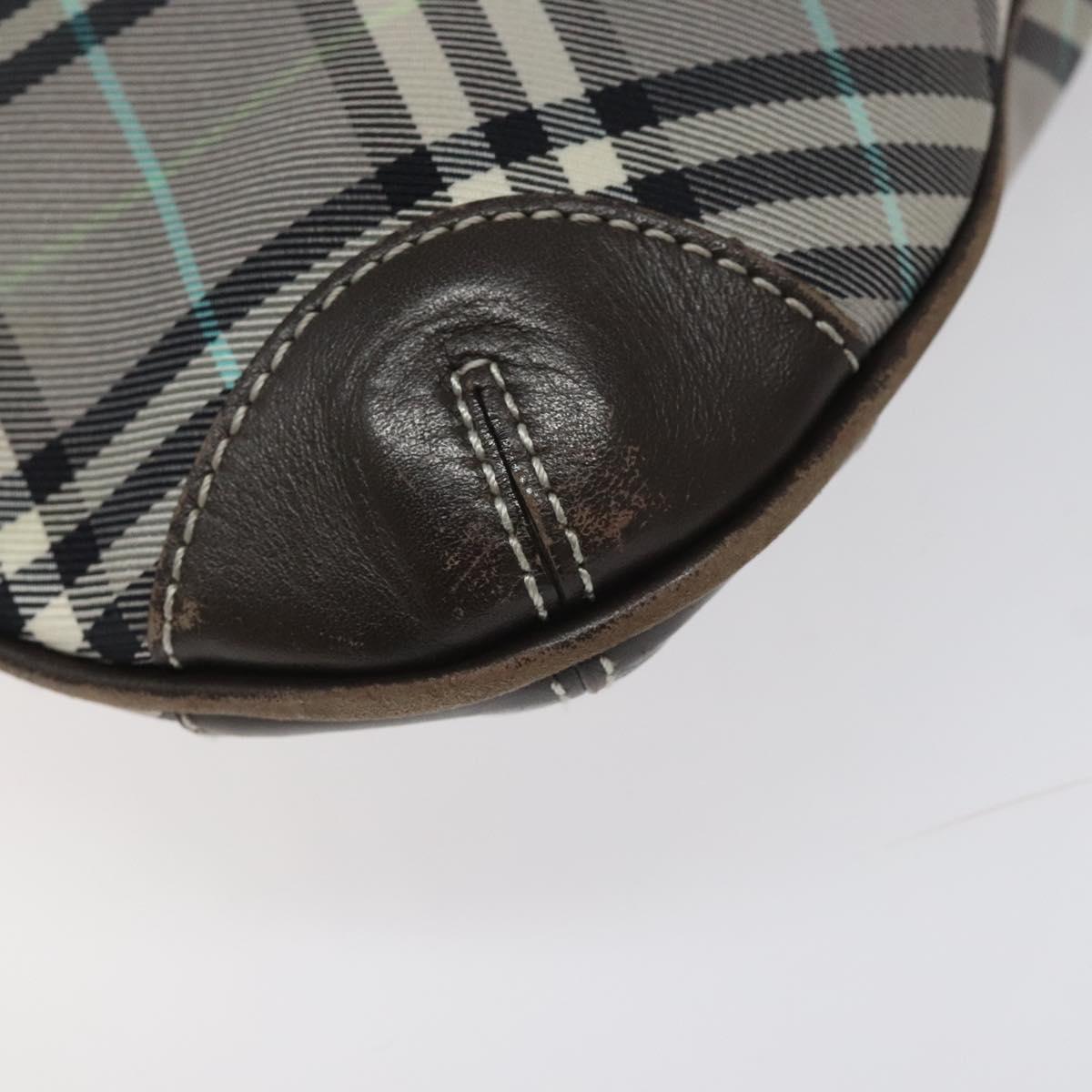 BURBERRY Nova Check Blue Label Shoulder Bag Nylon Gray Auth 114736