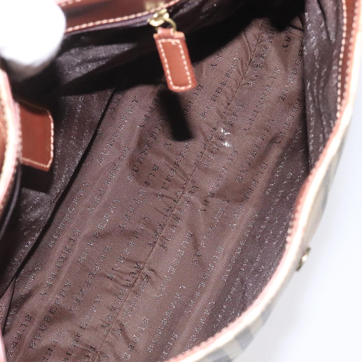 BURBERRY Nova Check Shoulder Bag PVC Beige Auth 114737