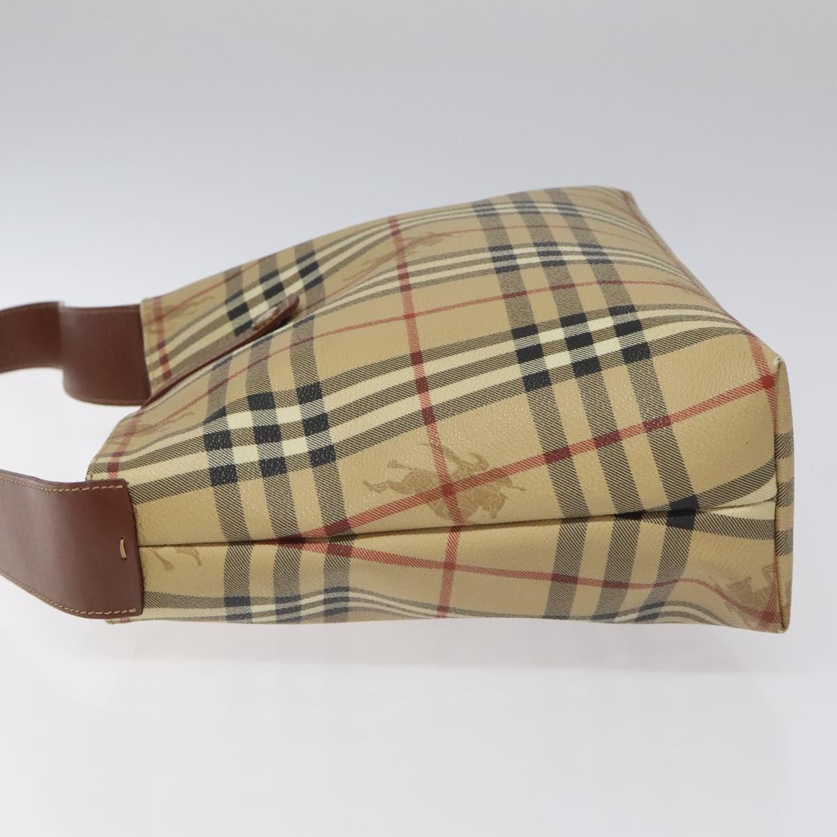 BURBERRY Nova Check Shoulder Bag PVC Beige Auth 114737