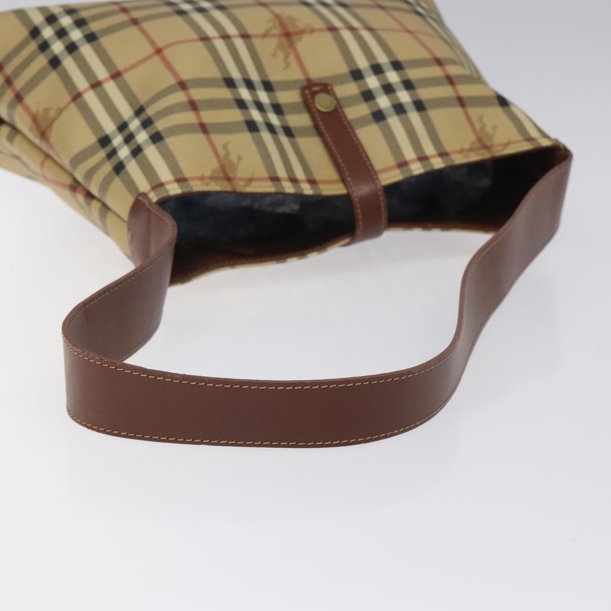 BURBERRY Nova Check Shoulder Bag PVC Beige Auth 114737