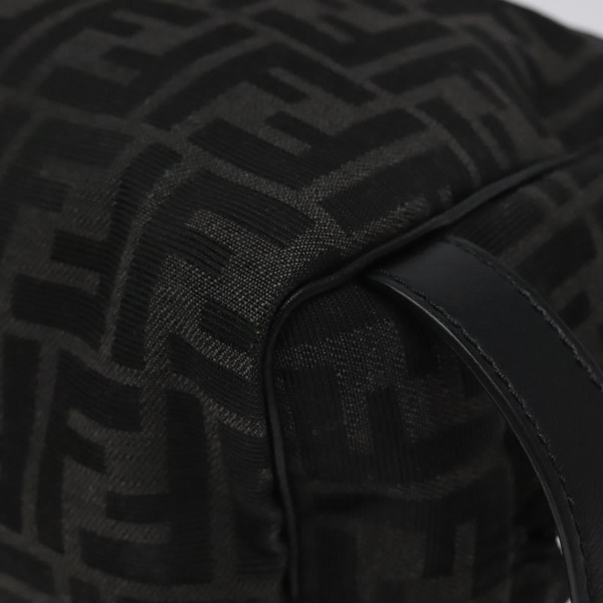 FENDI Zucca Canvas Clutch Bag Black Silver Auth 114748V