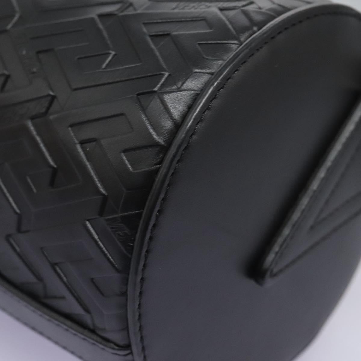 VERSACE Shoulder Bag Leather Black Auth 114763