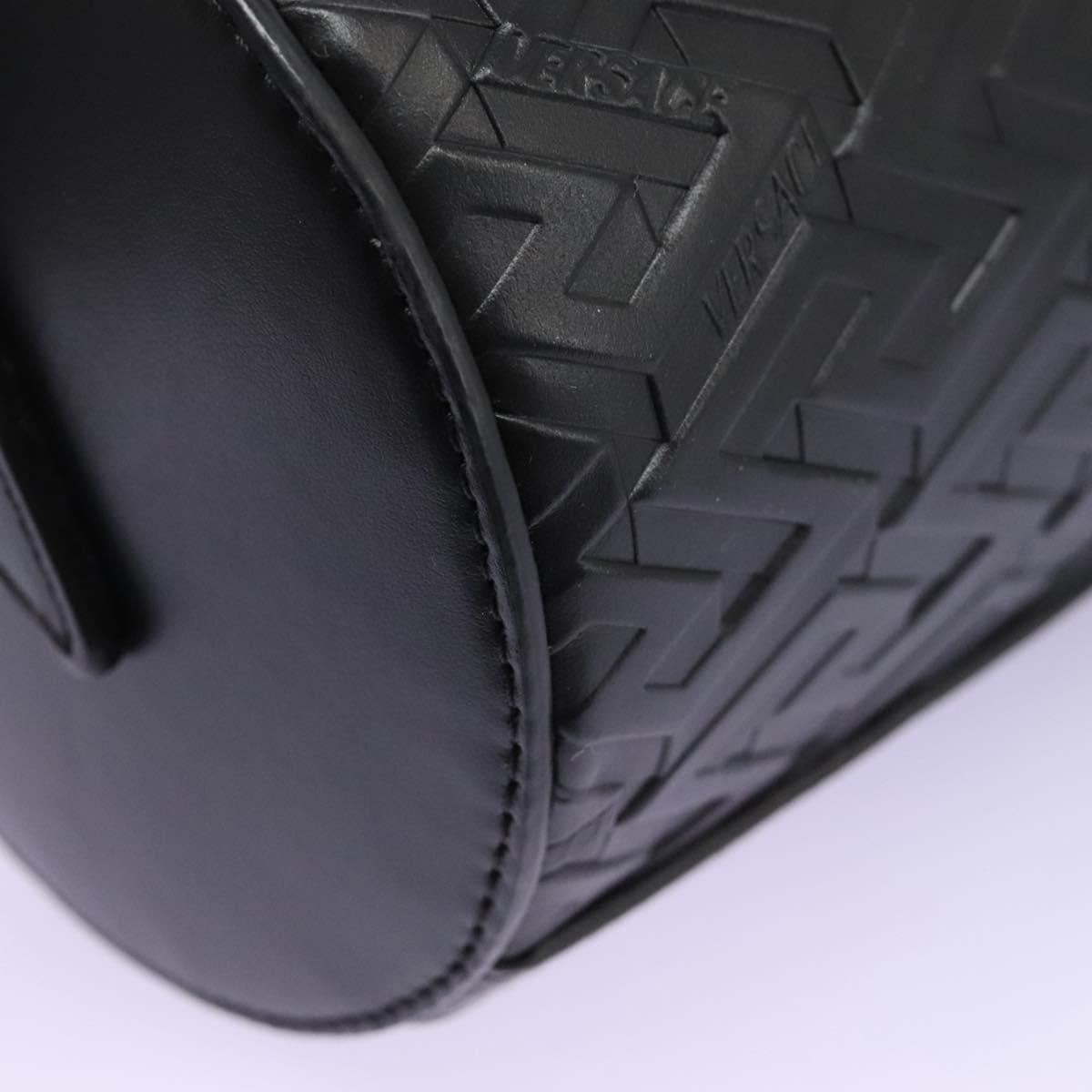 VERSACE Shoulder Bag Leather Black Auth 114763