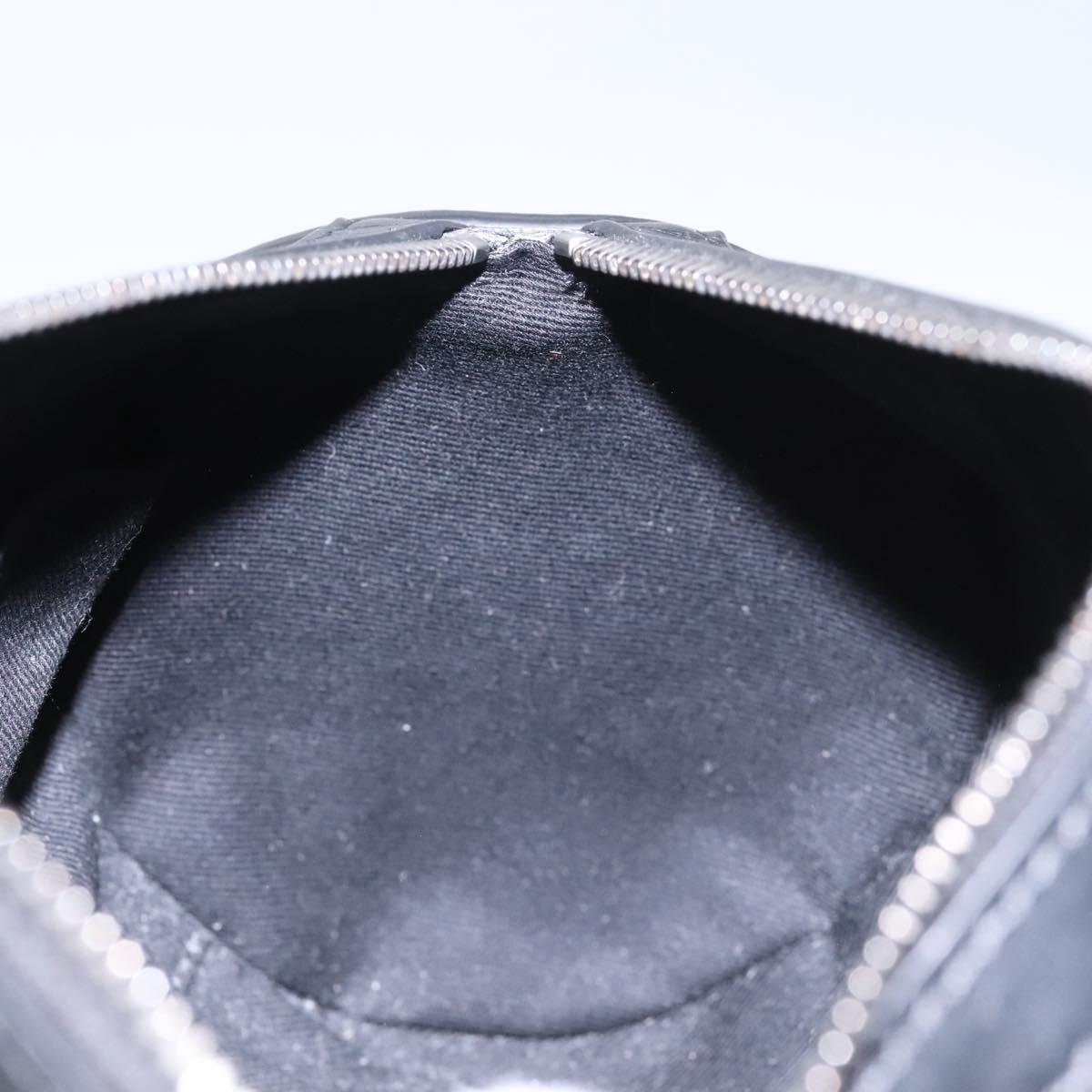 VERSACE Shoulder Bag Leather Black Auth 114763