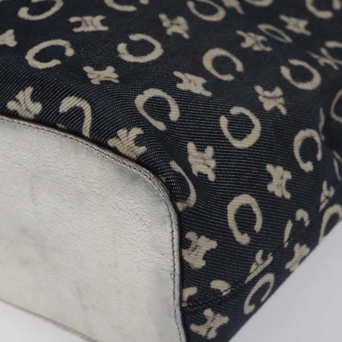 CELINE C Sulky Circle Shoulder Bag Canvas Navy Clear Auth 114765