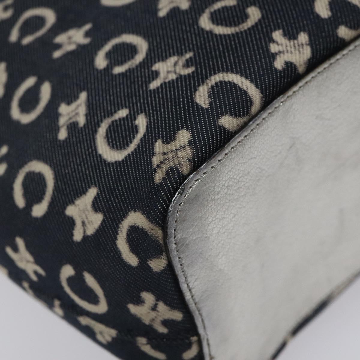 CELINE C Sulky Circle Shoulder Bag Canvas Navy Clear Auth 114765