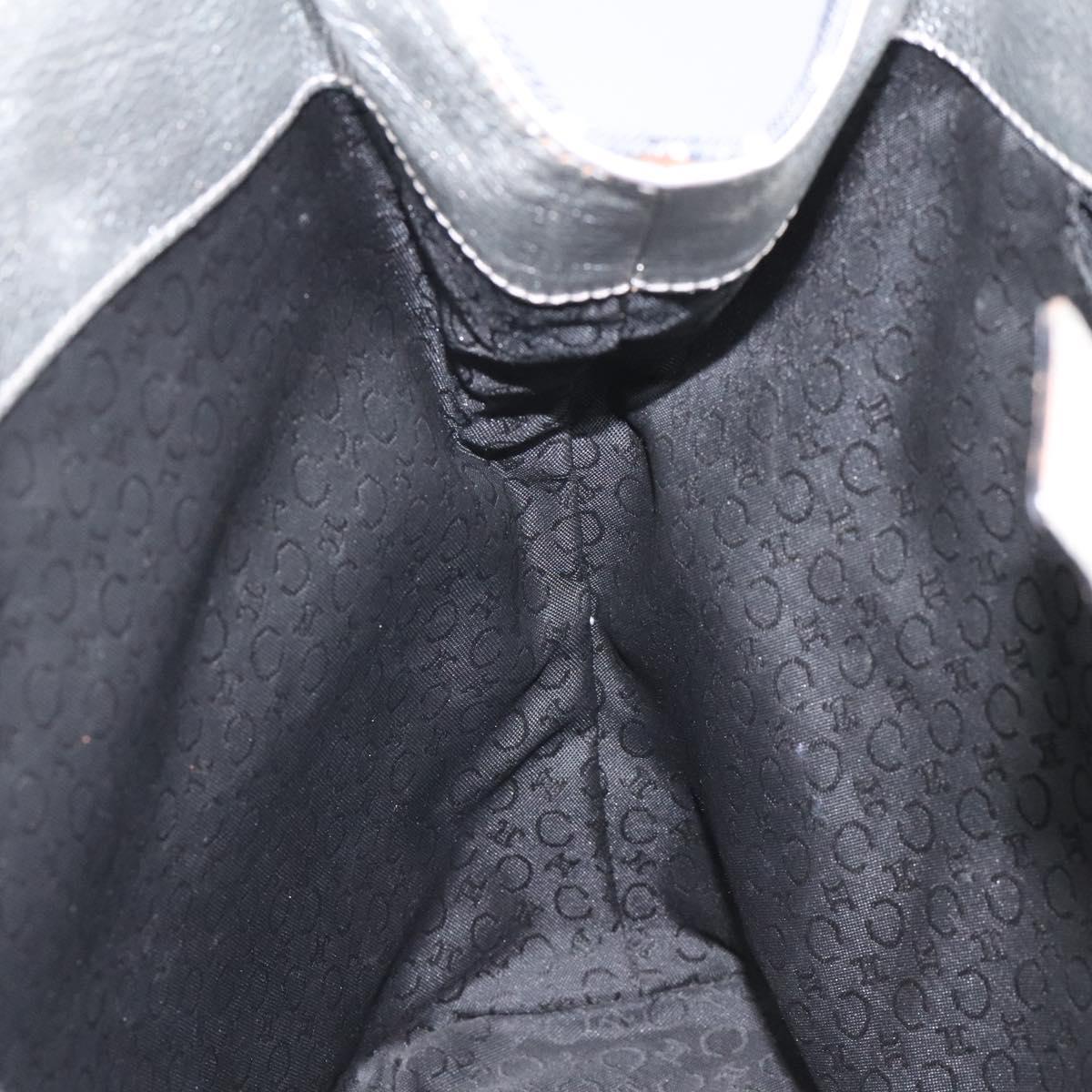 CELINE C Sulky Circle Shoulder Bag Canvas Navy Clear Auth 114765