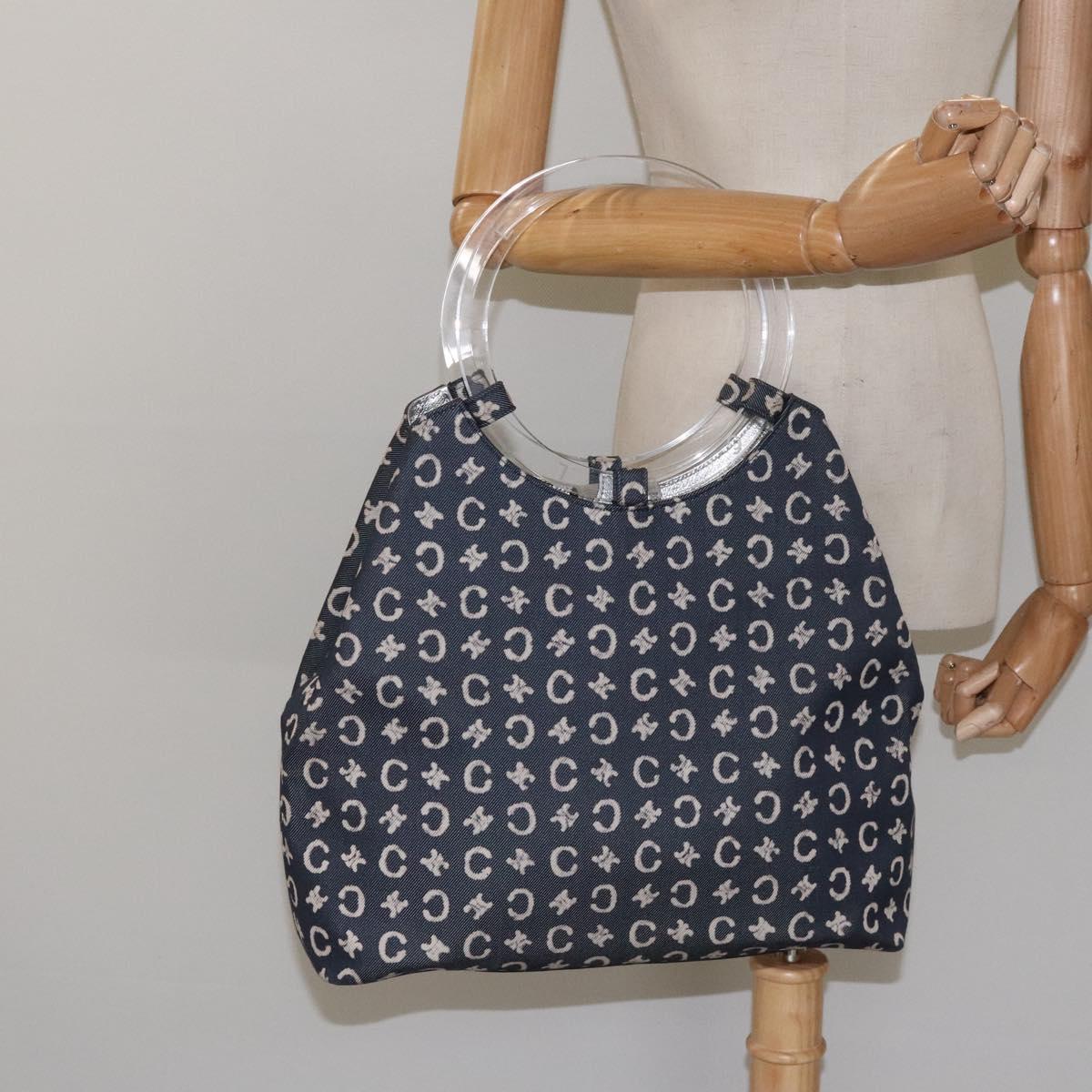 CELINE C Sulky Circle Shoulder Bag Canvas Navy Clear Auth 114765