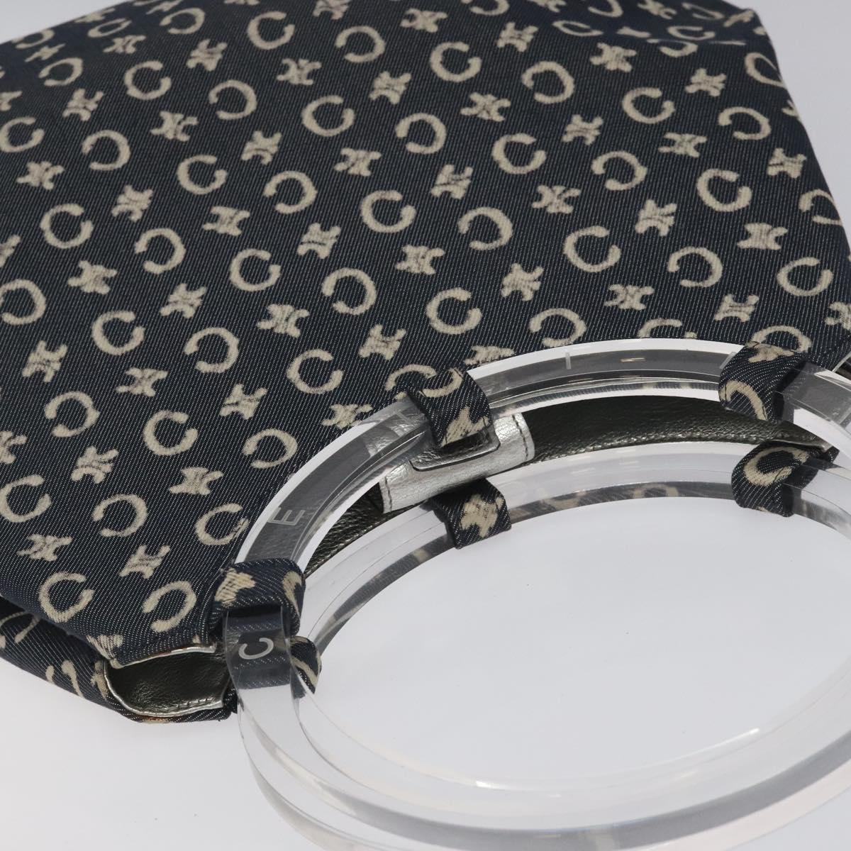 CELINE C Sulky Circle Shoulder Bag Canvas Navy Clear Auth 114765