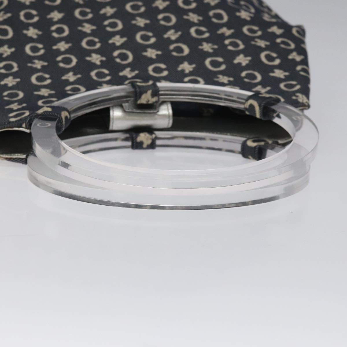 CELINE C Sulky Circle Shoulder Bag Canvas Navy Clear Auth 114765