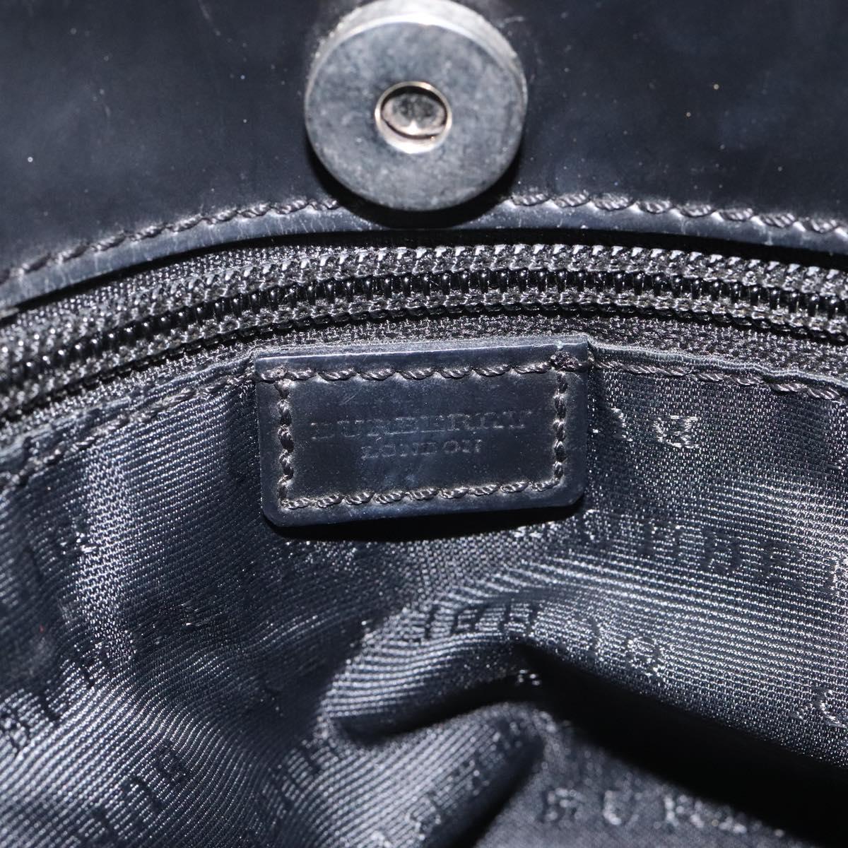 BURBERRY Nova Check Hand Bag PVC Beige Silver Auth 114766