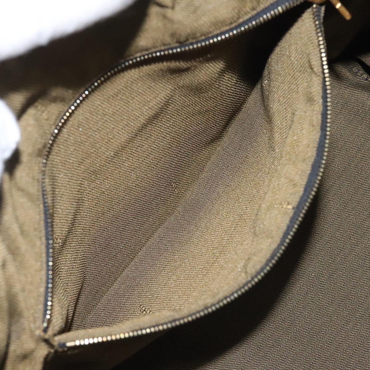 FENDI Zucca Canvas Hand Bag Brown Black gold Auth 114781