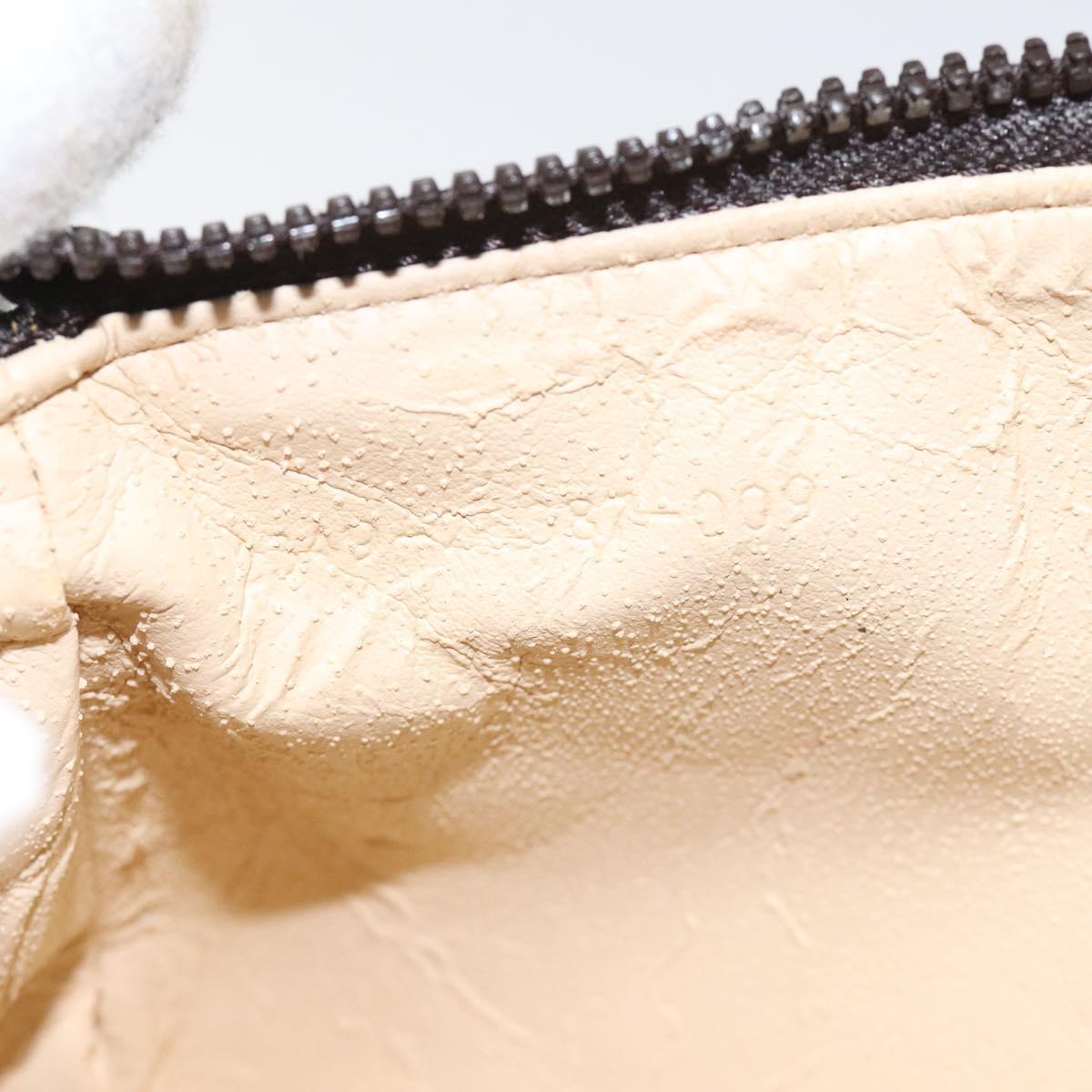 FENDI Zucca Canvas Pouch Brown Black Auth 114794