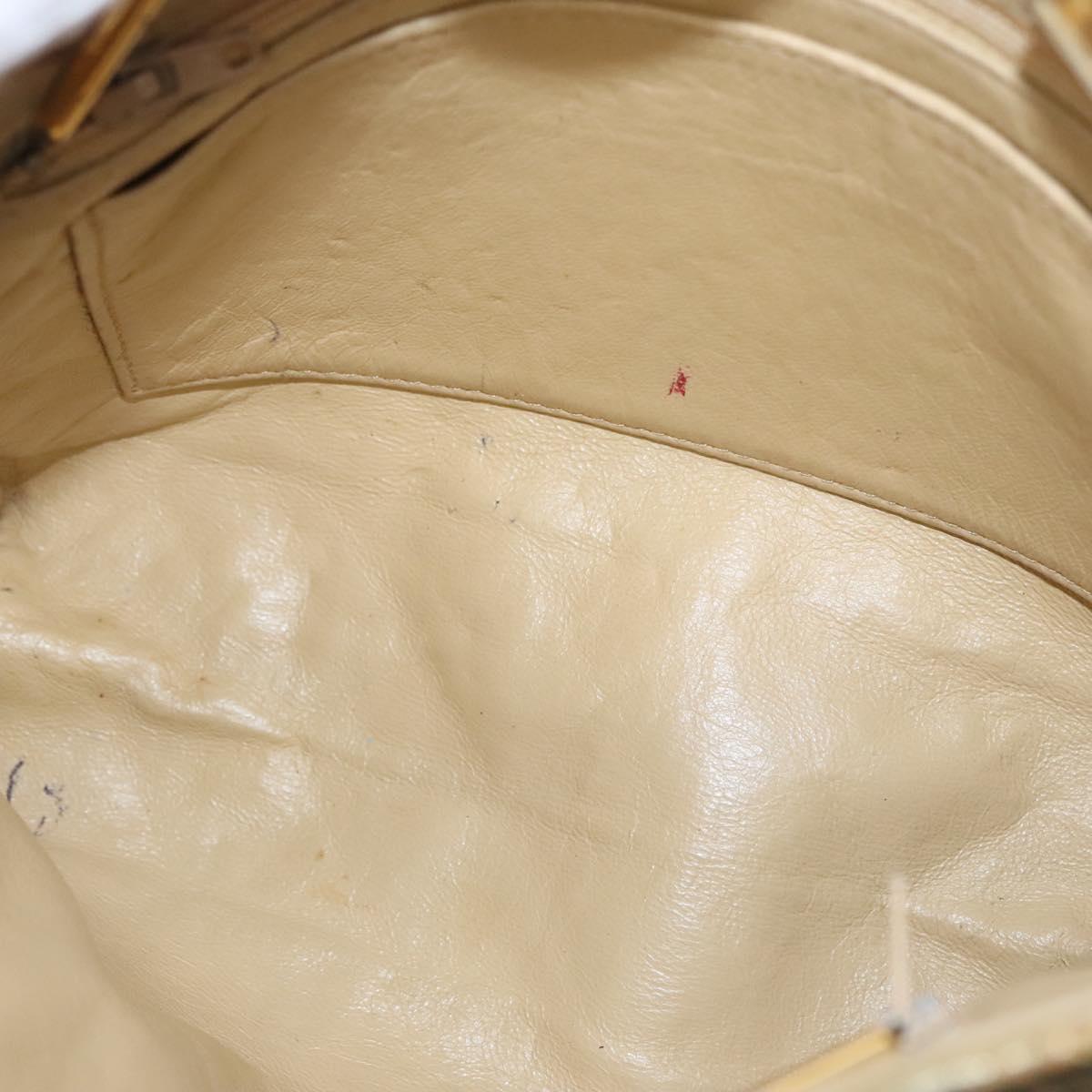 CHANEL Chain Shoulder Bag Leather Gold CC Auth 114863