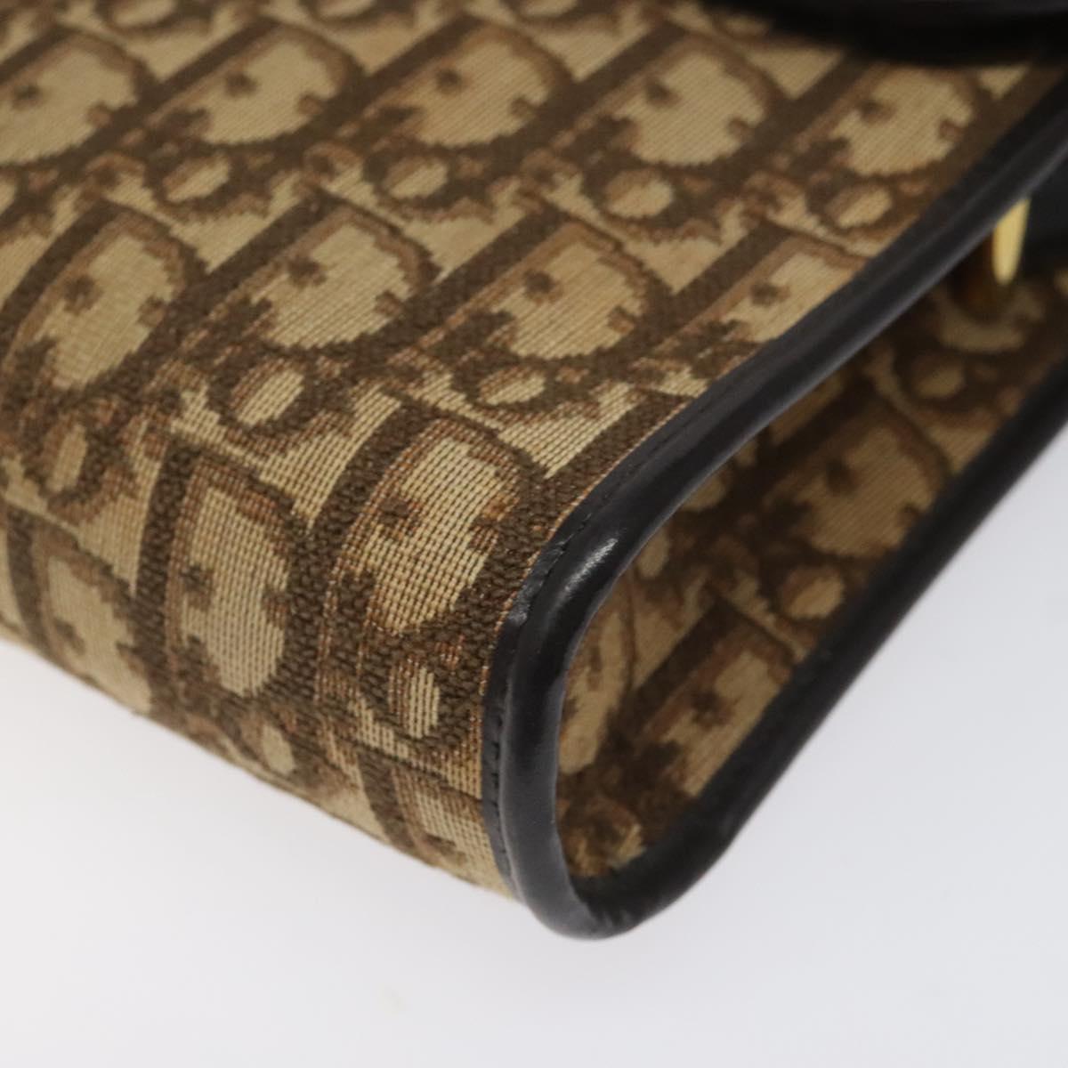 Christian Dior Trotter Canvas Shoulder Bag Brown Auth 114870