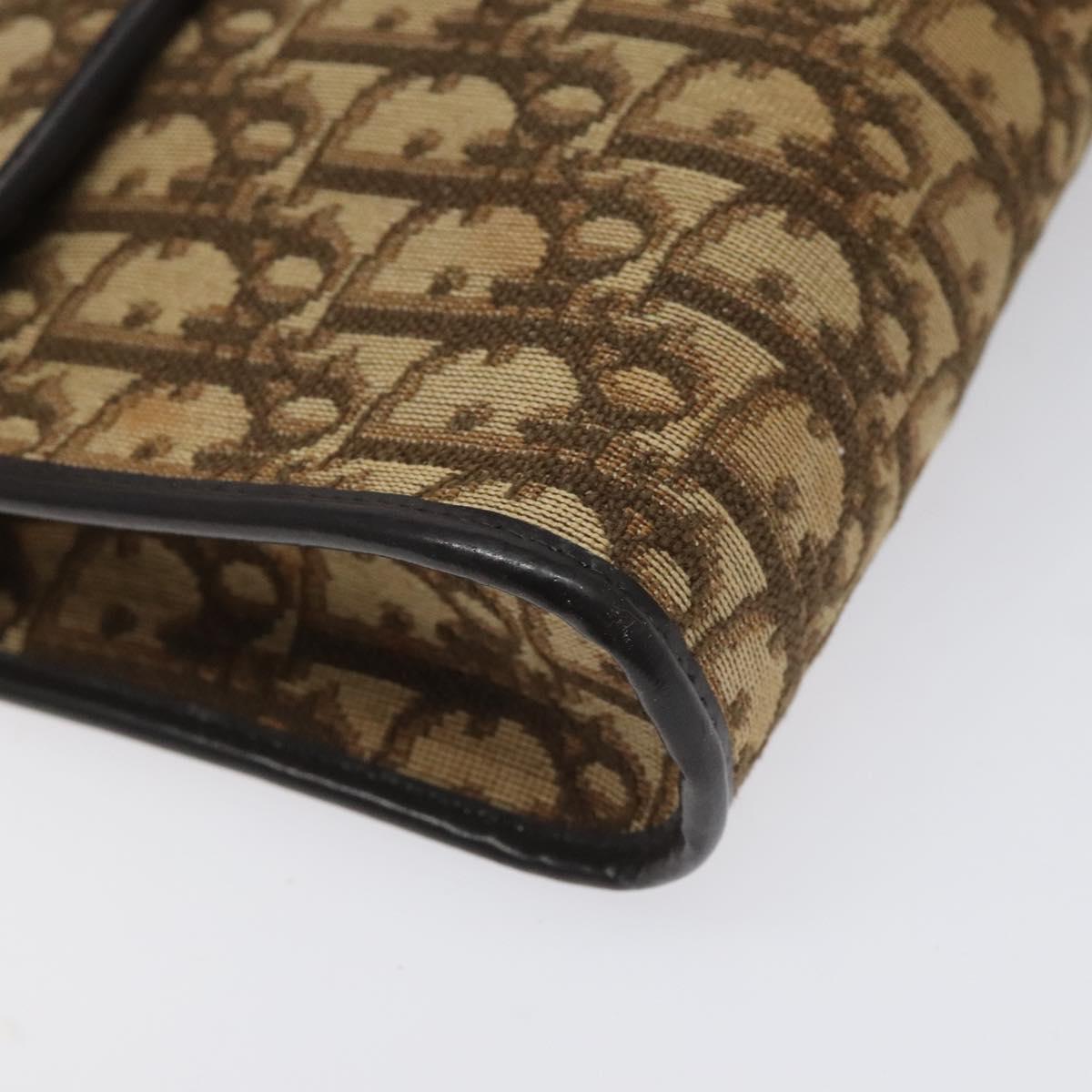 Christian Dior Trotter Canvas Shoulder Bag Brown Auth 114870