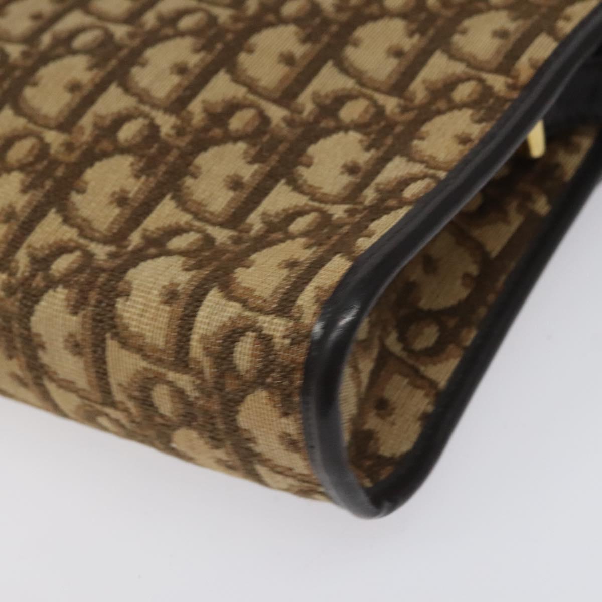 Christian Dior Trotter Canvas Shoulder Bag Brown Auth 114870