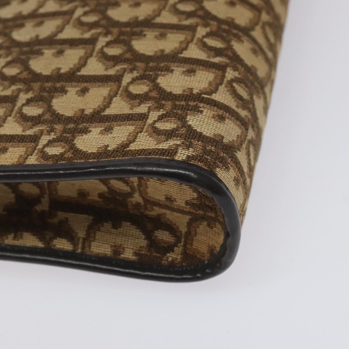 Christian Dior Trotter Canvas Shoulder Bag Brown Auth 114870