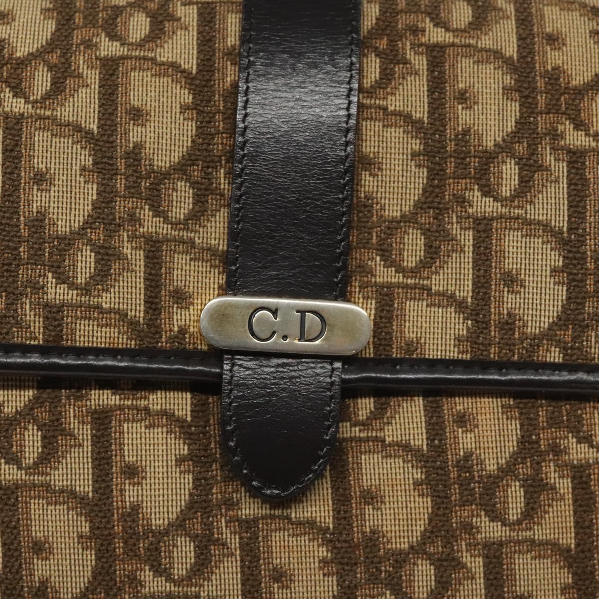 Christian Dior Trotter Canvas Shoulder Bag Brown Auth 114870