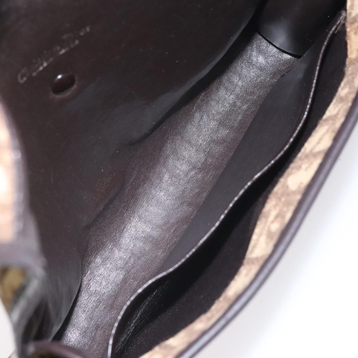 Christian Dior Trotter Canvas Shoulder Bag Brown Auth 114870