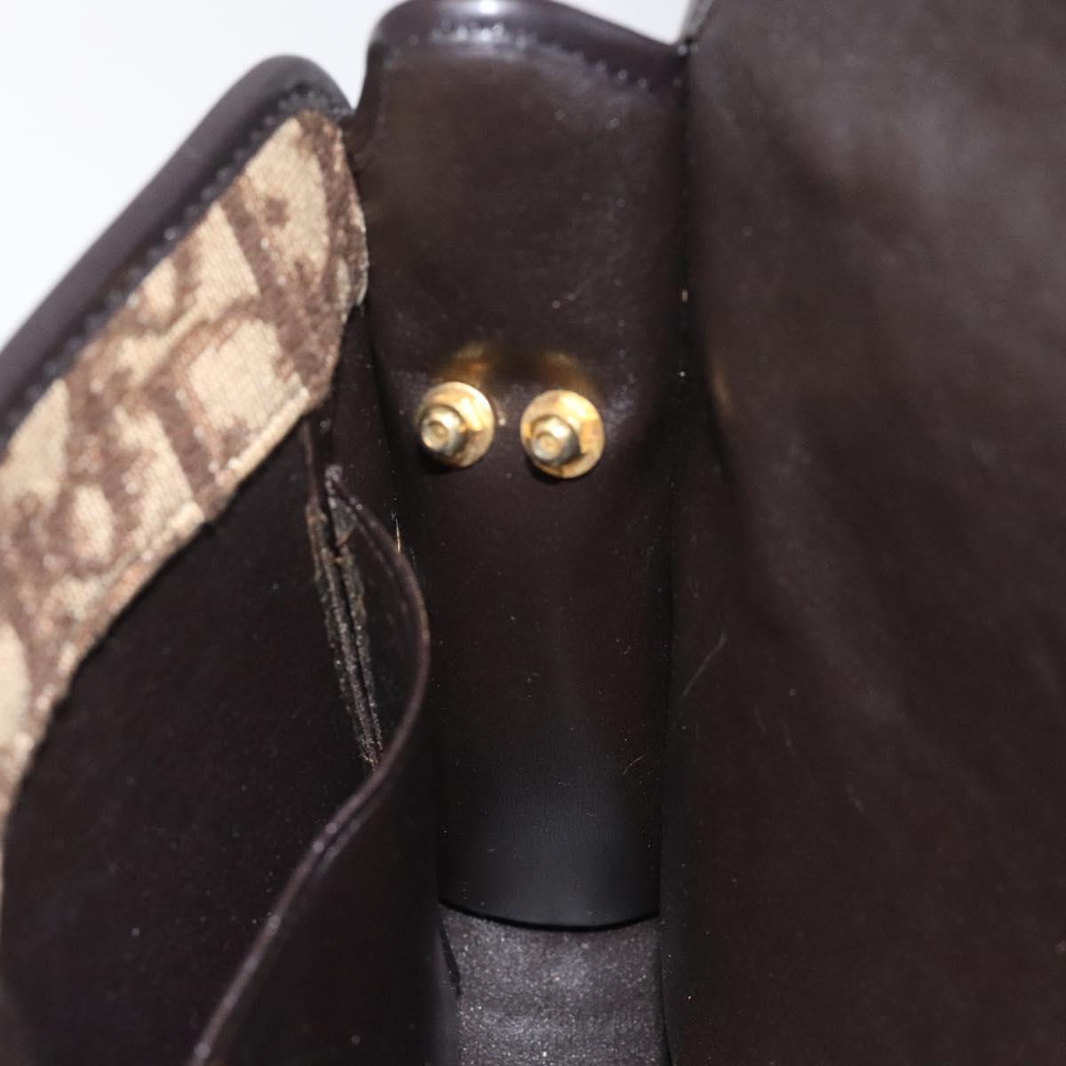 Christian Dior Trotter Canvas Shoulder Bag Brown Auth 114870