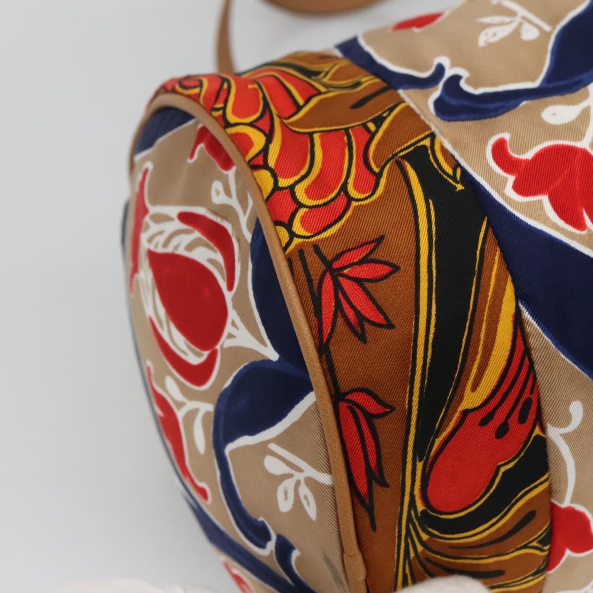 PRADA Shoulder Bag Silk Beige Gold Auth 114898V