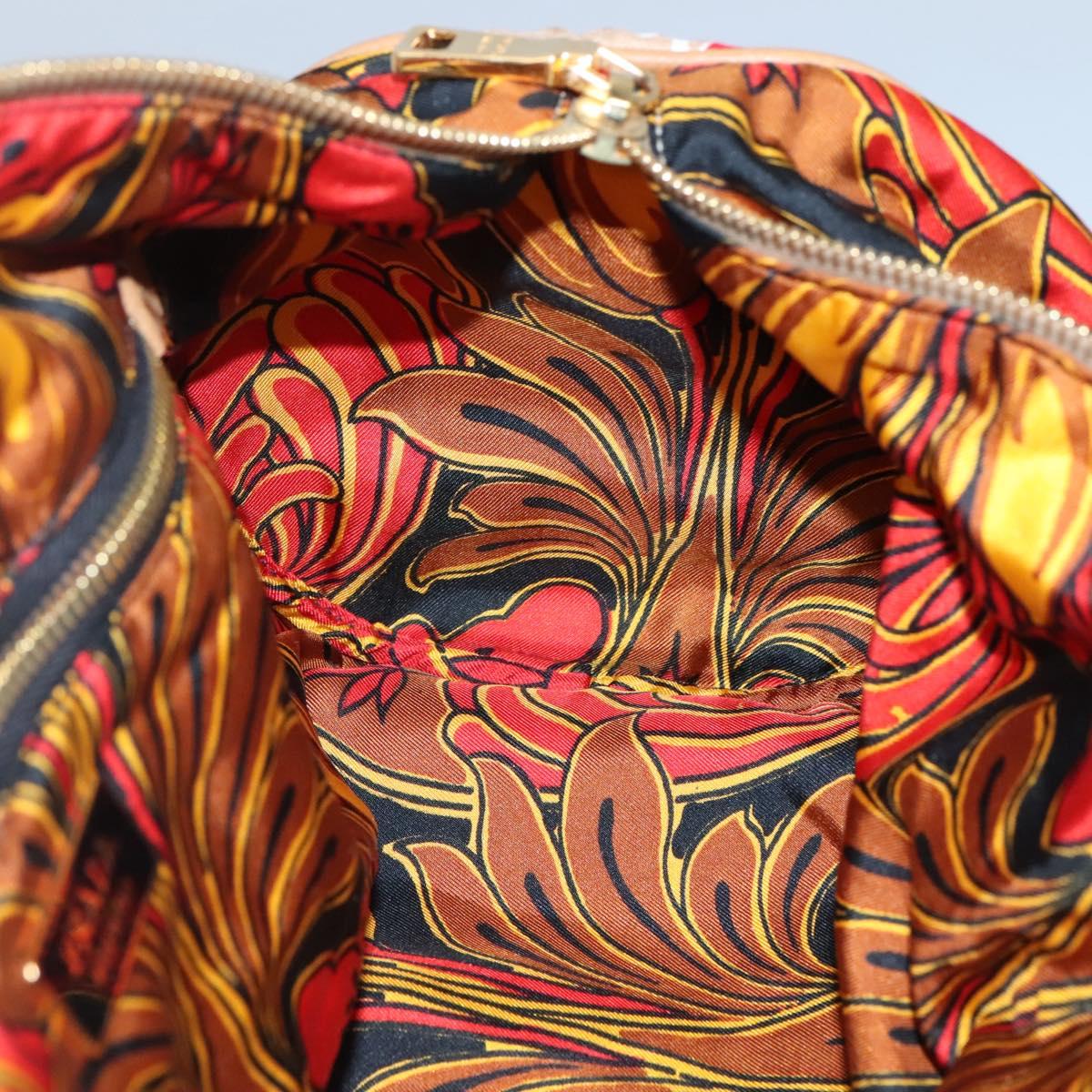 PRADA Shoulder Bag Silk Beige Gold Auth 114898V