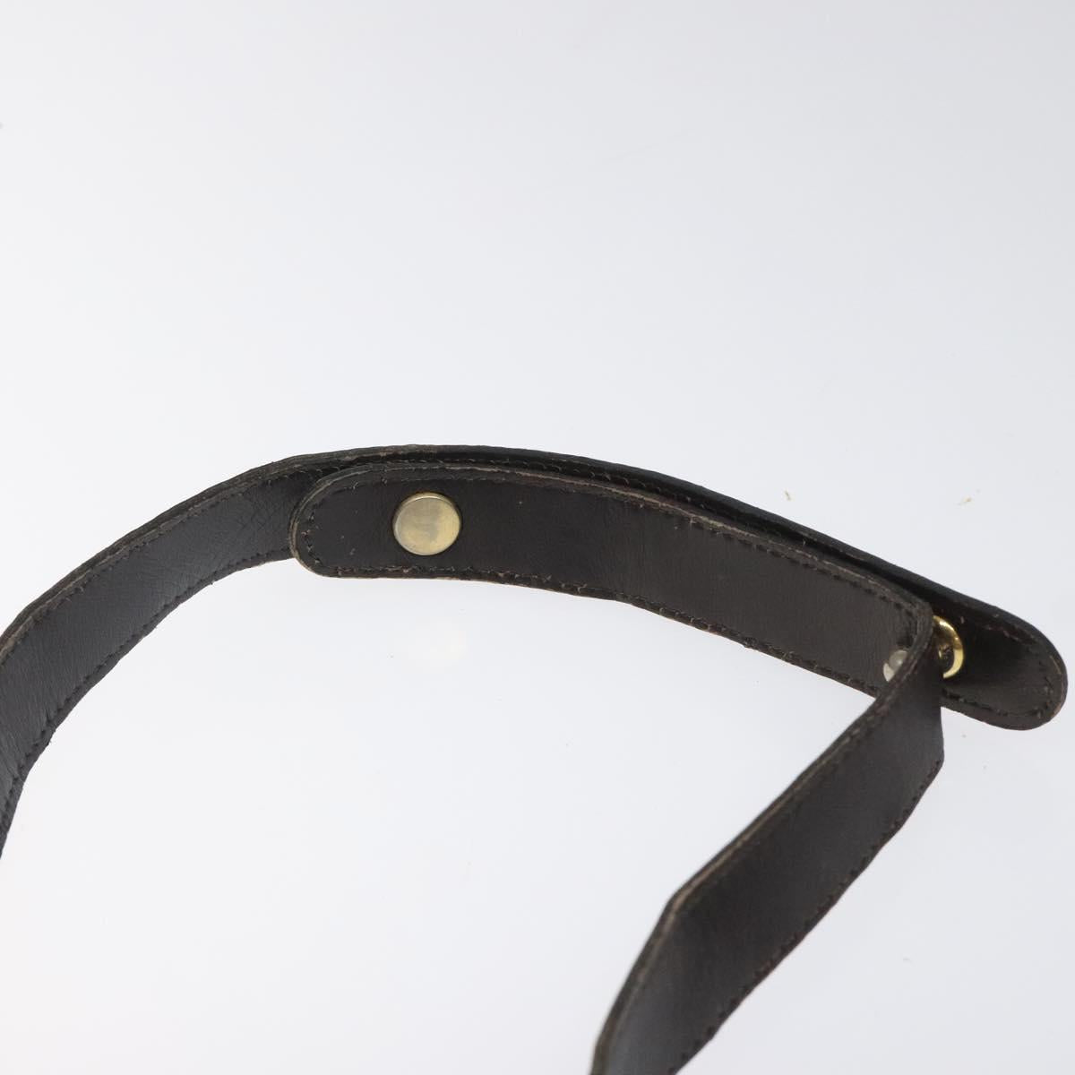 Christian Dior Trotter Canvas Shoulder Bag Brown Gold Auth 114913