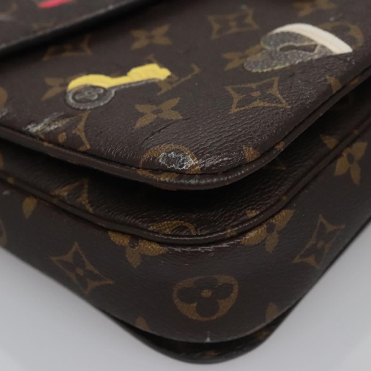 LOUIS VUITTON Monogram Lovelock Pochette Metis Hand Bag 2way M44366 Auth 114916