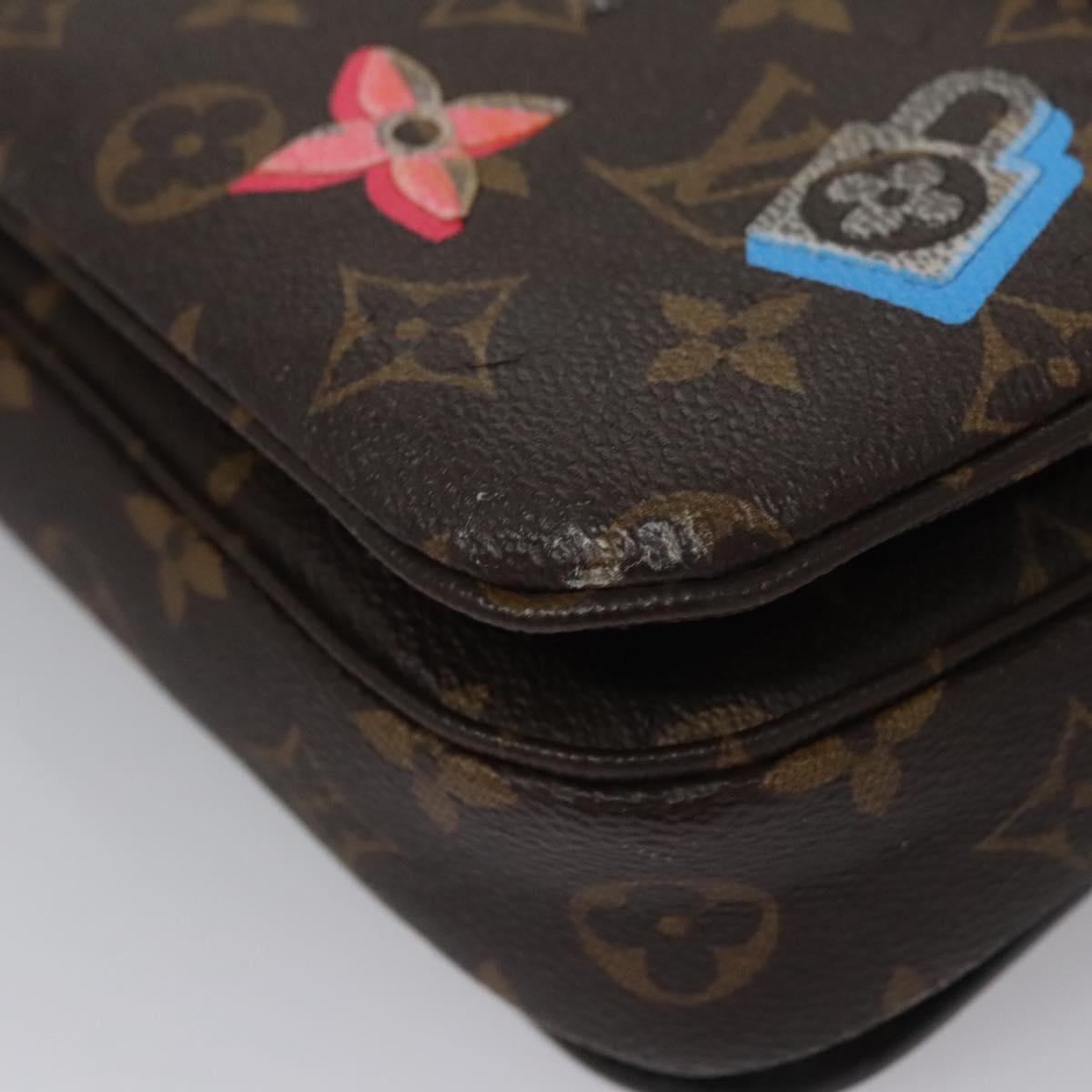 LOUIS VUITTON Monogram Lovelock Pochette Metis Hand Bag 2way M44366 Auth 114916