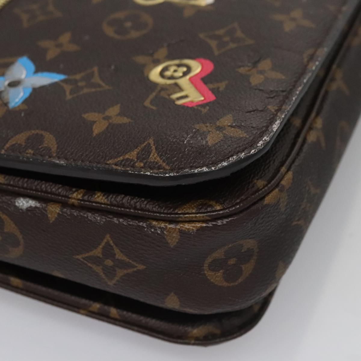 LOUIS VUITTON Monogram Lovelock Pochette Metis Hand Bag 2way M44366 Auth 114916