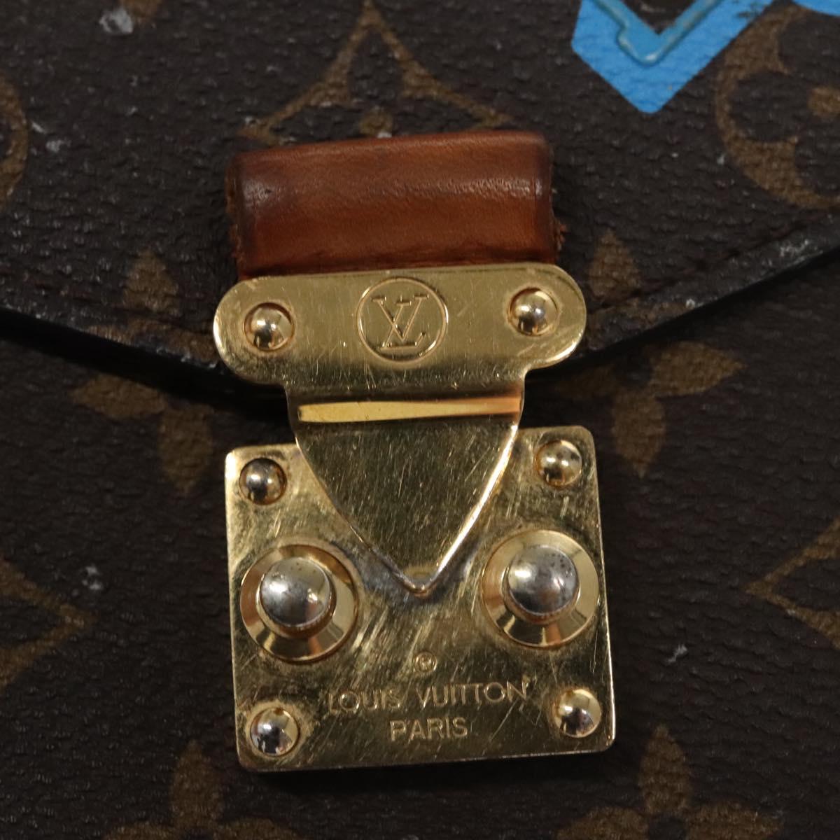 LOUIS VUITTON Monogram Lovelock Pochette Metis Hand Bag 2way M44366 Auth 114916