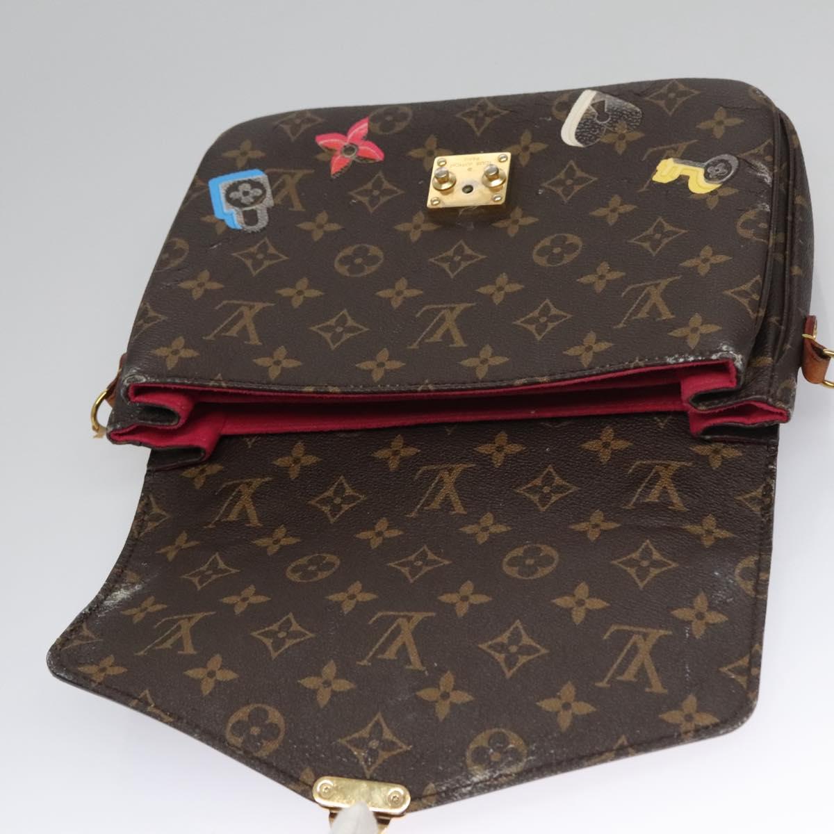 LOUIS VUITTON Monogram Lovelock Pochette Metis Hand Bag 2way M44366 Auth 114916