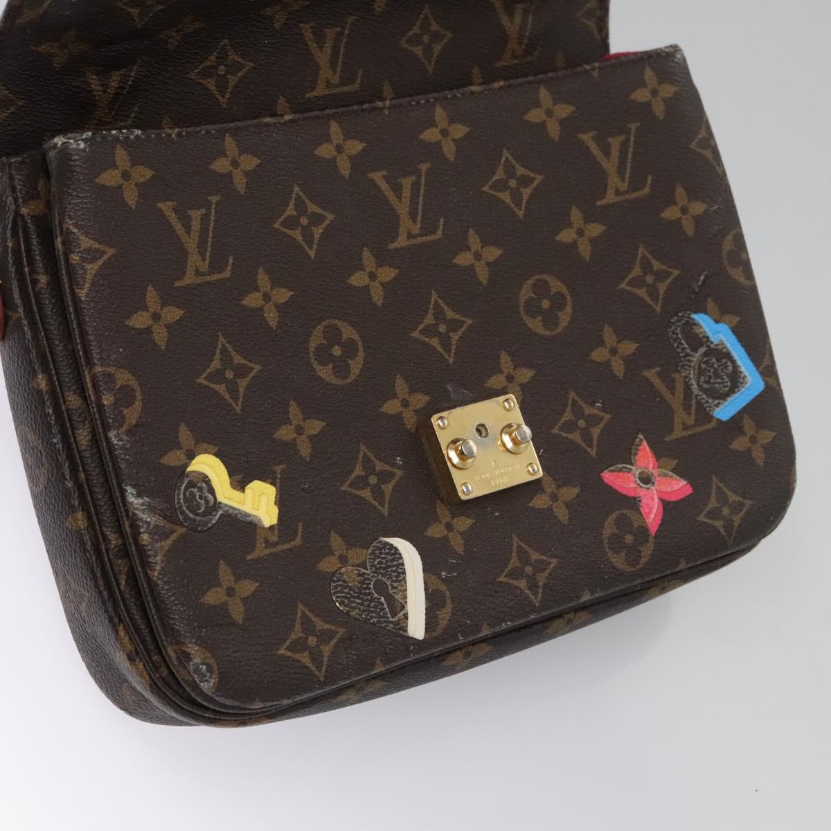 LOUIS VUITTON Monogram Lovelock Pochette Metis Hand Bag 2way M44366 Auth 114916