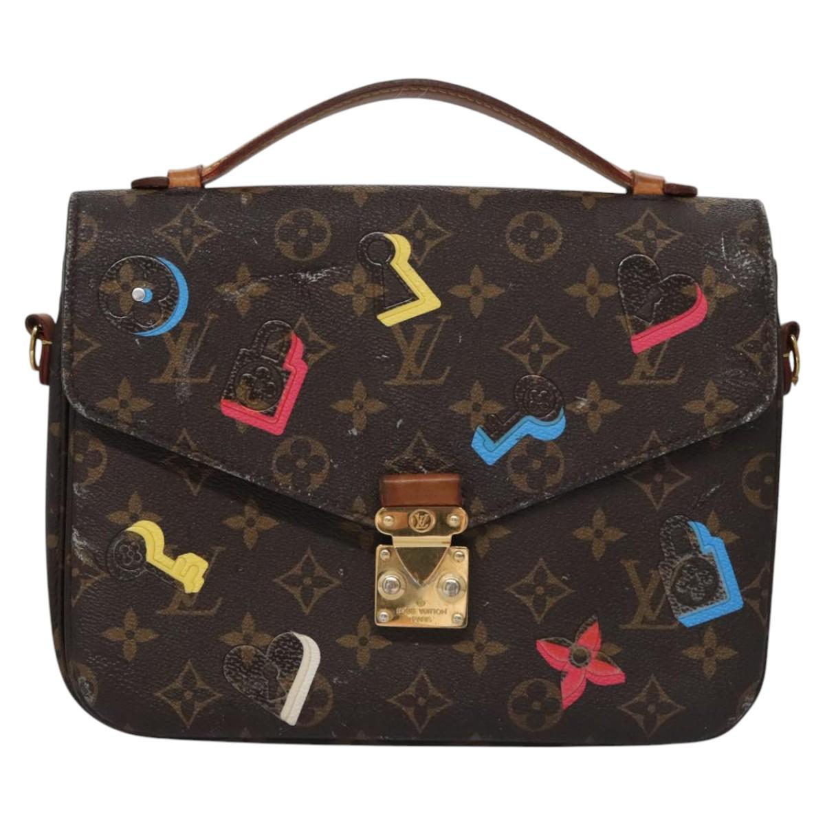 LOUIS VUITTON Monogram Lovelock Pochette Metis Hand Bag 2way M44366 Auth 114916