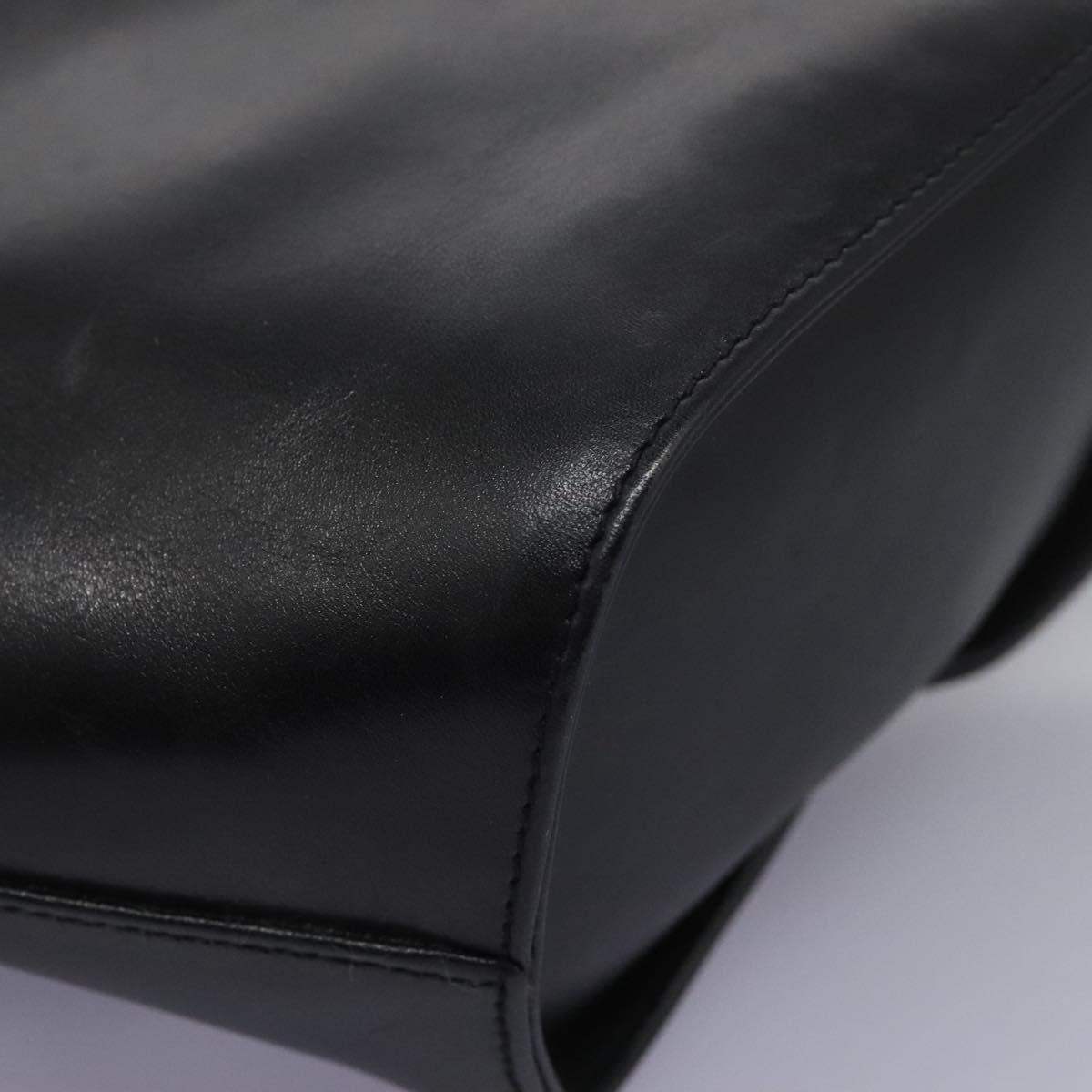 Salvatore Ferragamo Shoulder Bag Leather Black Gold Auth 114930