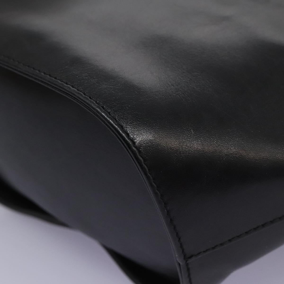 Salvatore Ferragamo Shoulder Bag Leather Black Gold Auth 114930